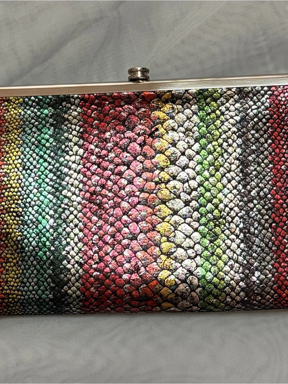 HOBO Lauren Clutch Wallet Multicolor Metallic Genuine Leather